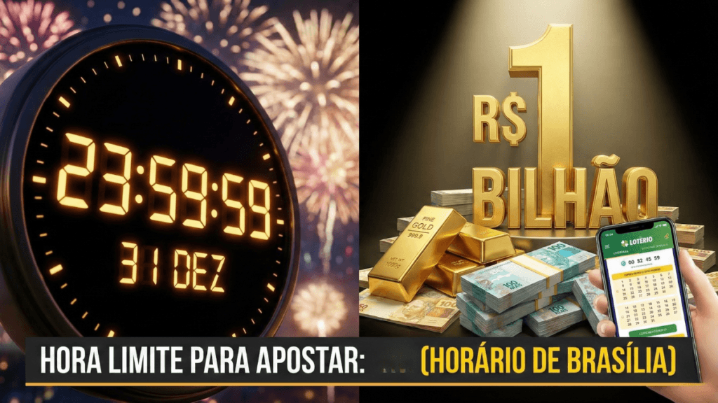 Mega da Virada: O relógio está correndo para o prêmio de R$ 1 Bilhão se encerra hoje