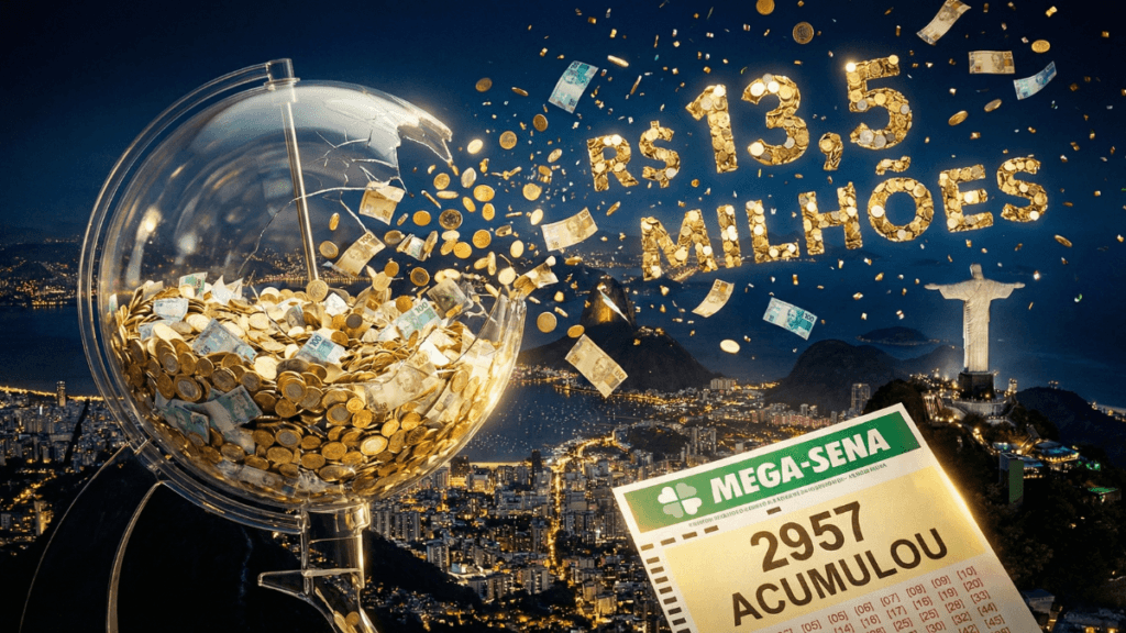 Mega-Sena 2.957 Acumula: Prêmio Salta para R$ 13,5 Milhões