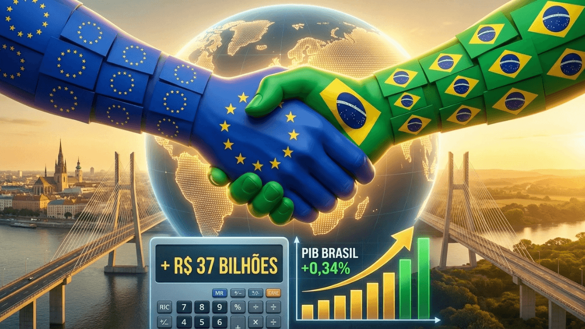 Mercosul-UE acordo deve ter efeito positivo de 0,34% no PIB do Brasil, ou R$ 37 bi