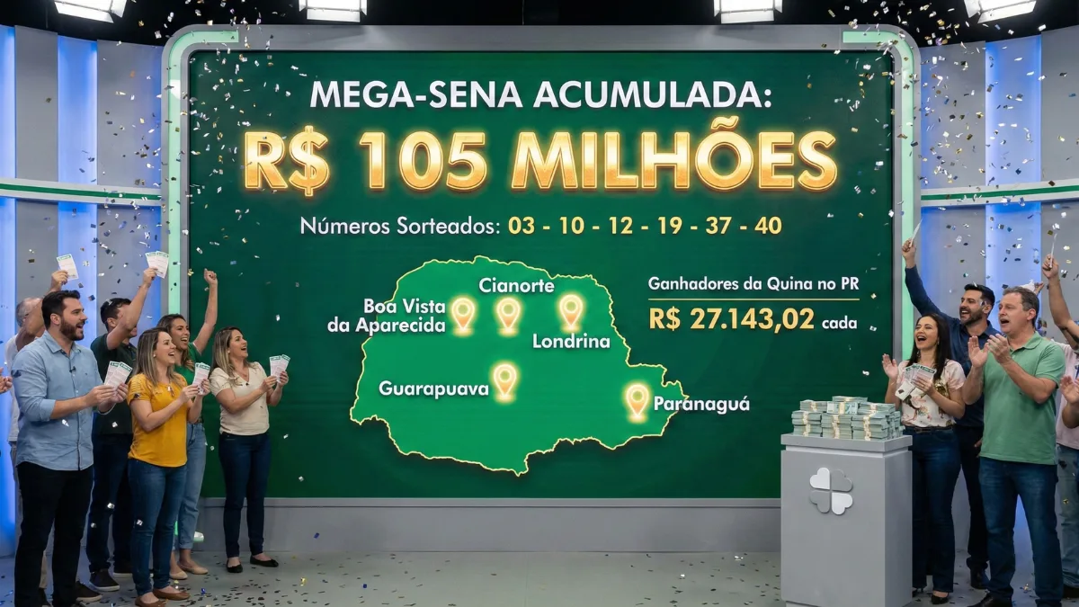 Mega-Sena Acumula para R$ 105 Milhões