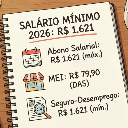 Abono salarial, MEI, seguro-desemprego: veja o que muda com salário mínimo de R$ 1.621 em 2026