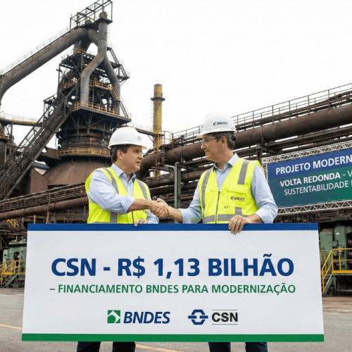 CSN recebe R$ 1,13 bi do BNDES para modernizar siderúrgica de Volta Redonda