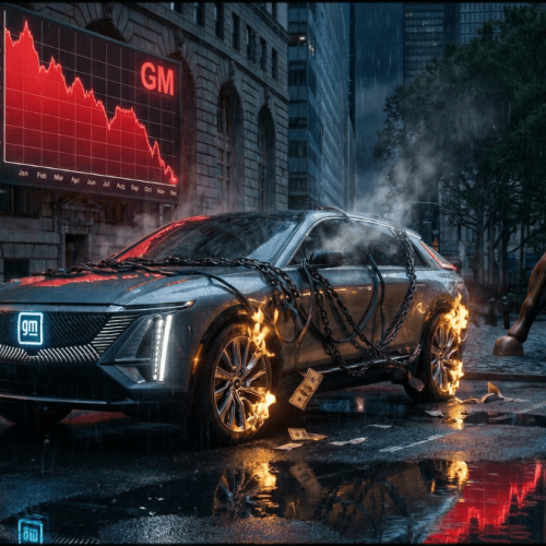 Carro elétrico danificado em cidade