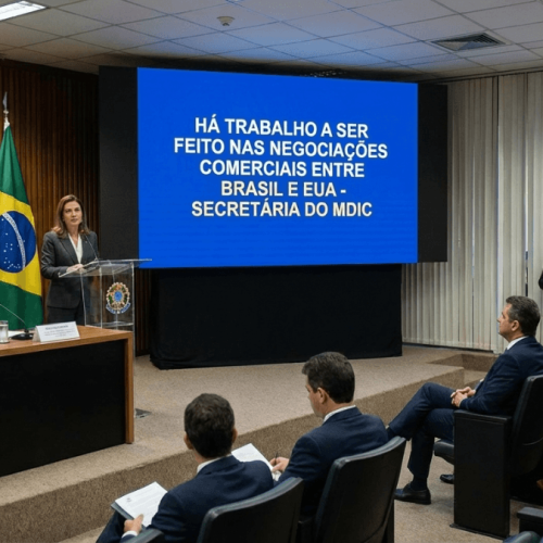 Reunião sobre comércio Brasil e EUA.