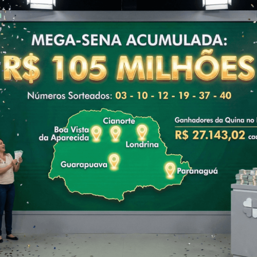 Mega-Sena Acumula para R$ 105 Milhões